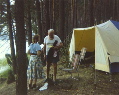 Cardinal Wojtyla and Anna-Teresa Tymieniecka on a camping trip in 1978